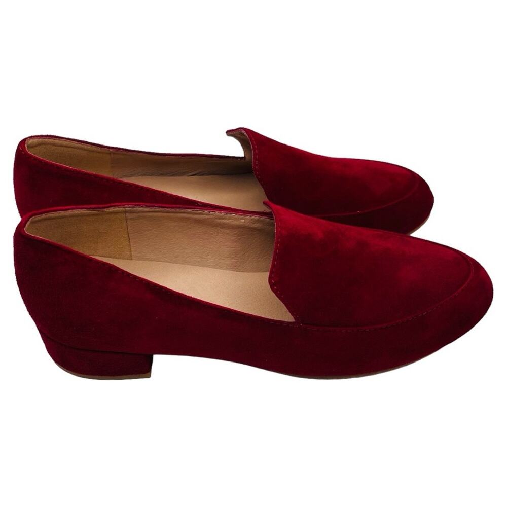 NEW Eileen Fisher red suede Elan loafer flats 6